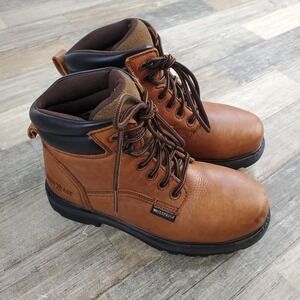 IRON AGE IA0160 6-Inch Work Boots Mens Sz 6.5 Brown Leather
